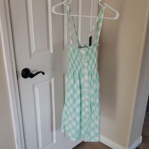 Roxy Green and White Plaid Dress